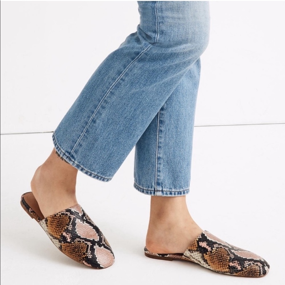 Madewell The Cory Mule in Snakeskin Embossed